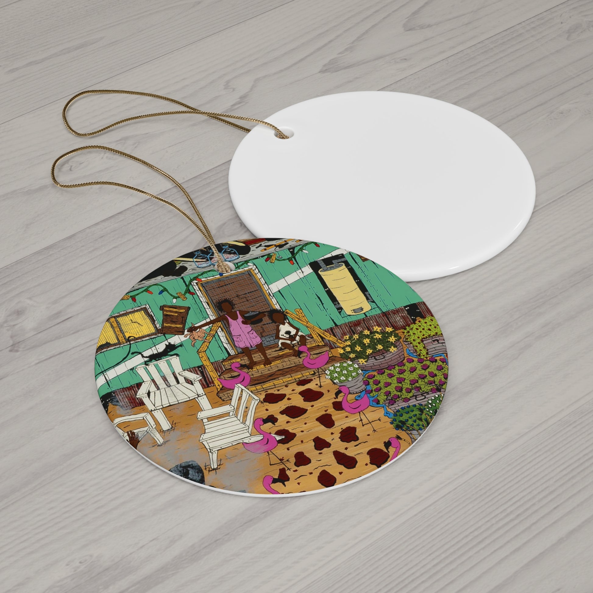 Star-Shaped Ceramic Ornament, Beach Vibe Home Decor, Fun Holiday Gift, Flamingo Decoration, Unique Ornament Set, Summer Memories