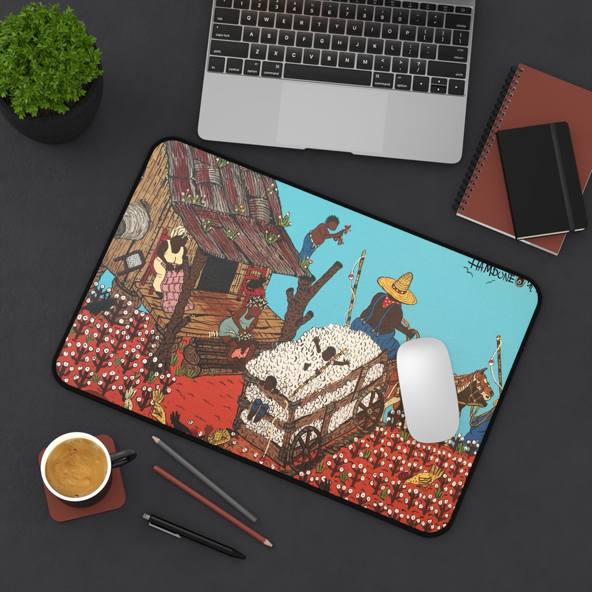 Colorful Desk Mat with Vintage Dance Theme – Home Office Decor, Gaming Accessory, Melanin Culture Gift, Educational Tool, Holiday Gift