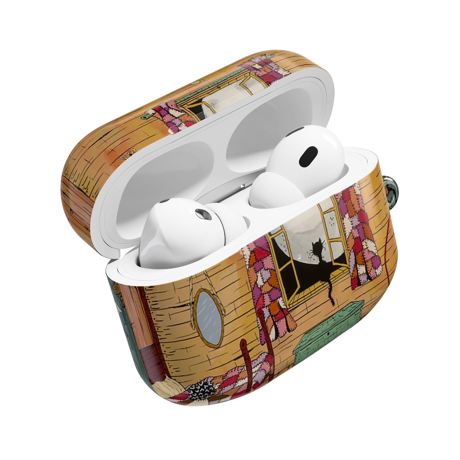 Charming Cat AirPod Case, Cute Cat Owner Gift, Customizable AirPods Cover, Gift for Animal Lovers, Unique Cat Art Case