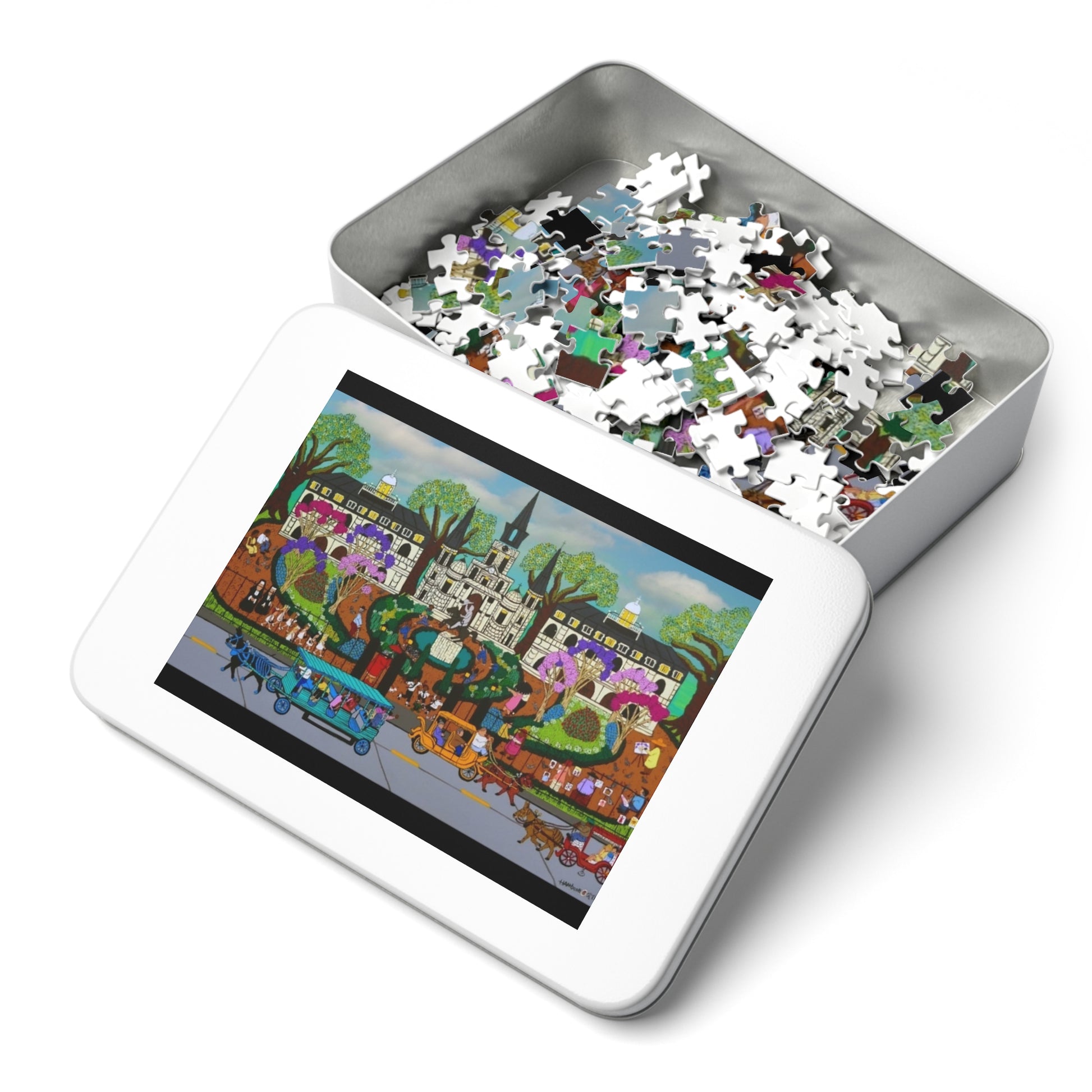 Vibrant Jigsaw Puzzle with Tin - Fun for Family Game Night, Unique Gift, Art Puzzle, Home Decor, Holiday Activity