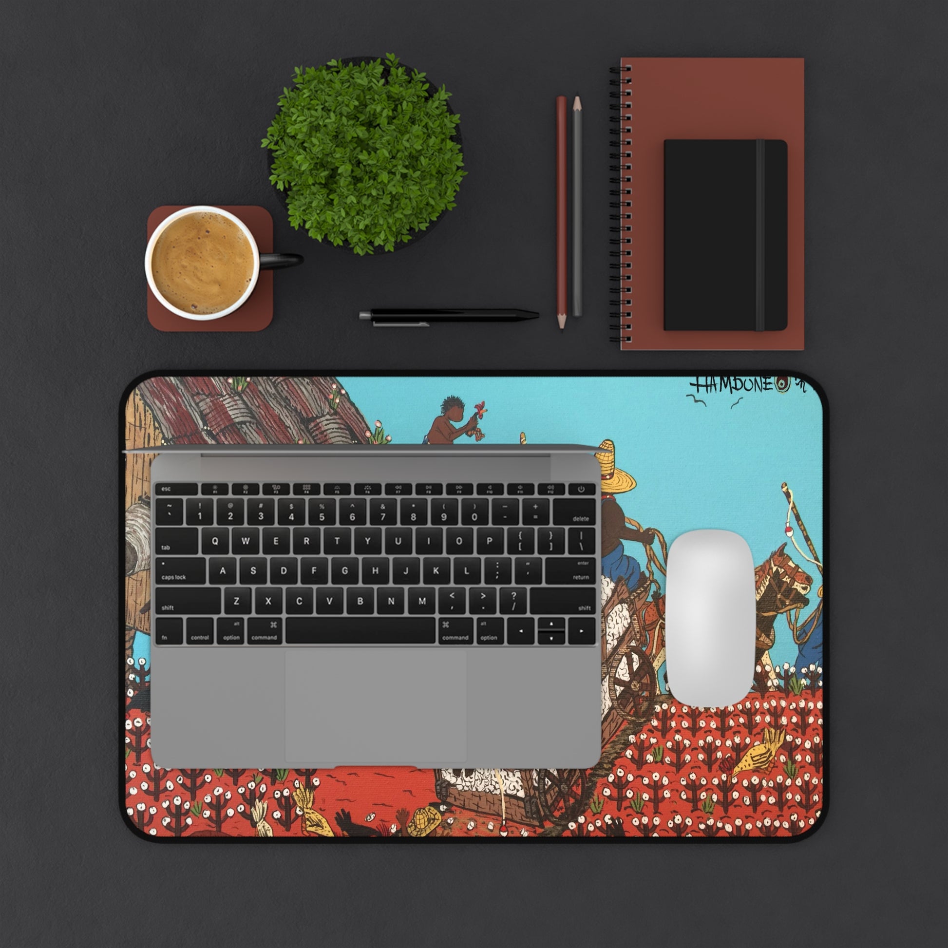 Colorful Desk Mat with Vintage Dance Theme – Home Office Decor, Gaming Accessory, Melanin Culture Gift, Educational Tool, Holiday Gift