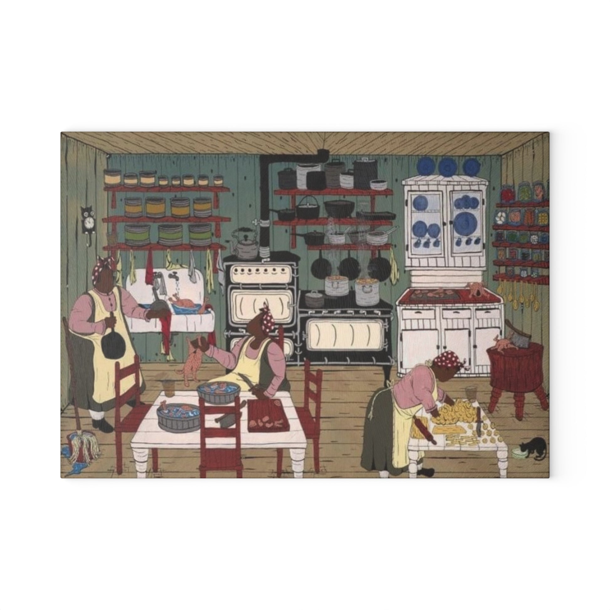 Charming Rustic Glass Cutting Board for Home Chefs | Vintage Kitchen Decor, Gift for Foodies, Cooking, Housewarming, Family Gatherings