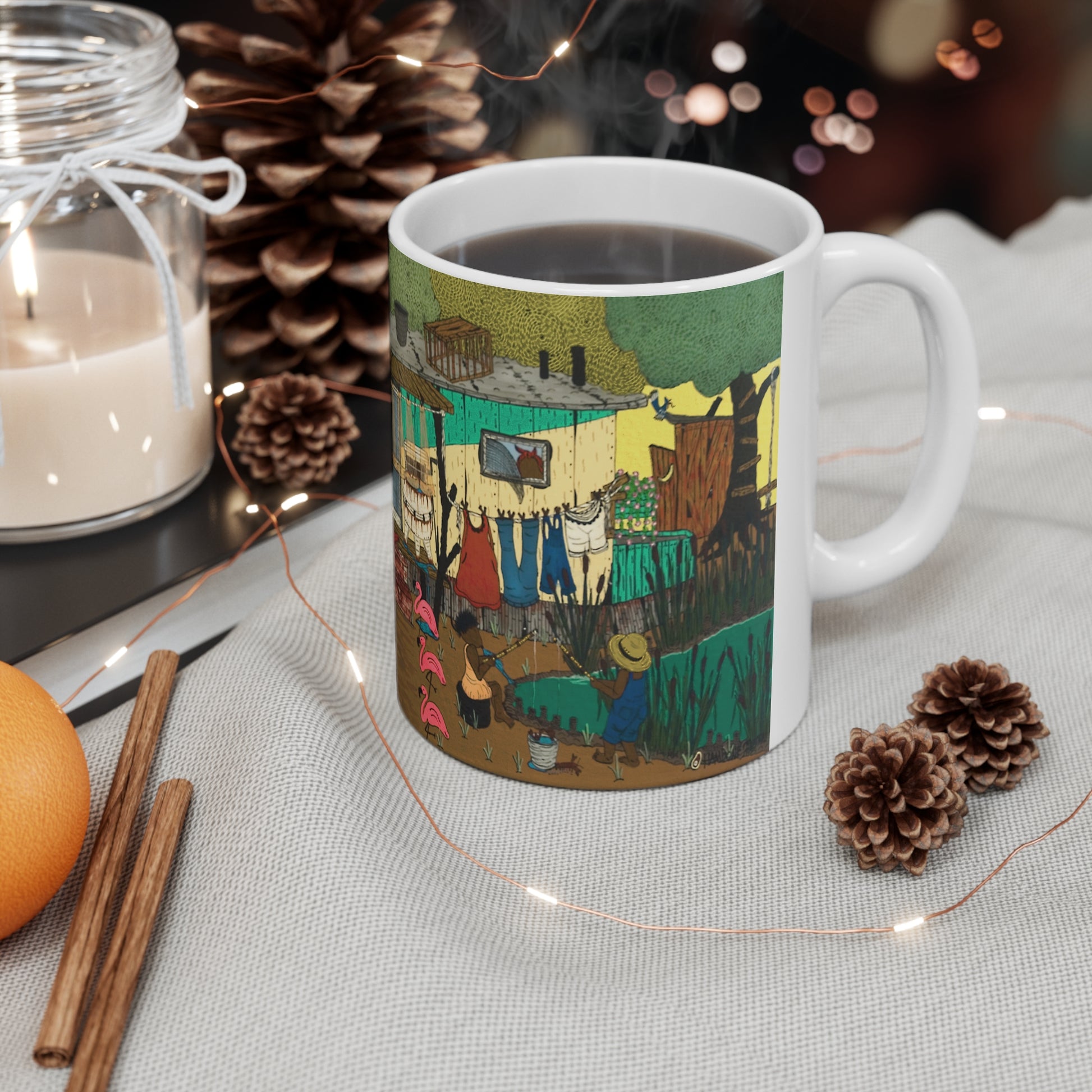 Country Farmhouse 11oz Mug, Rustic Coffee Cup, Farmhouse Decor, Gift for Farmers, Cottagecore Kitchenware, Nature Lover's Mug