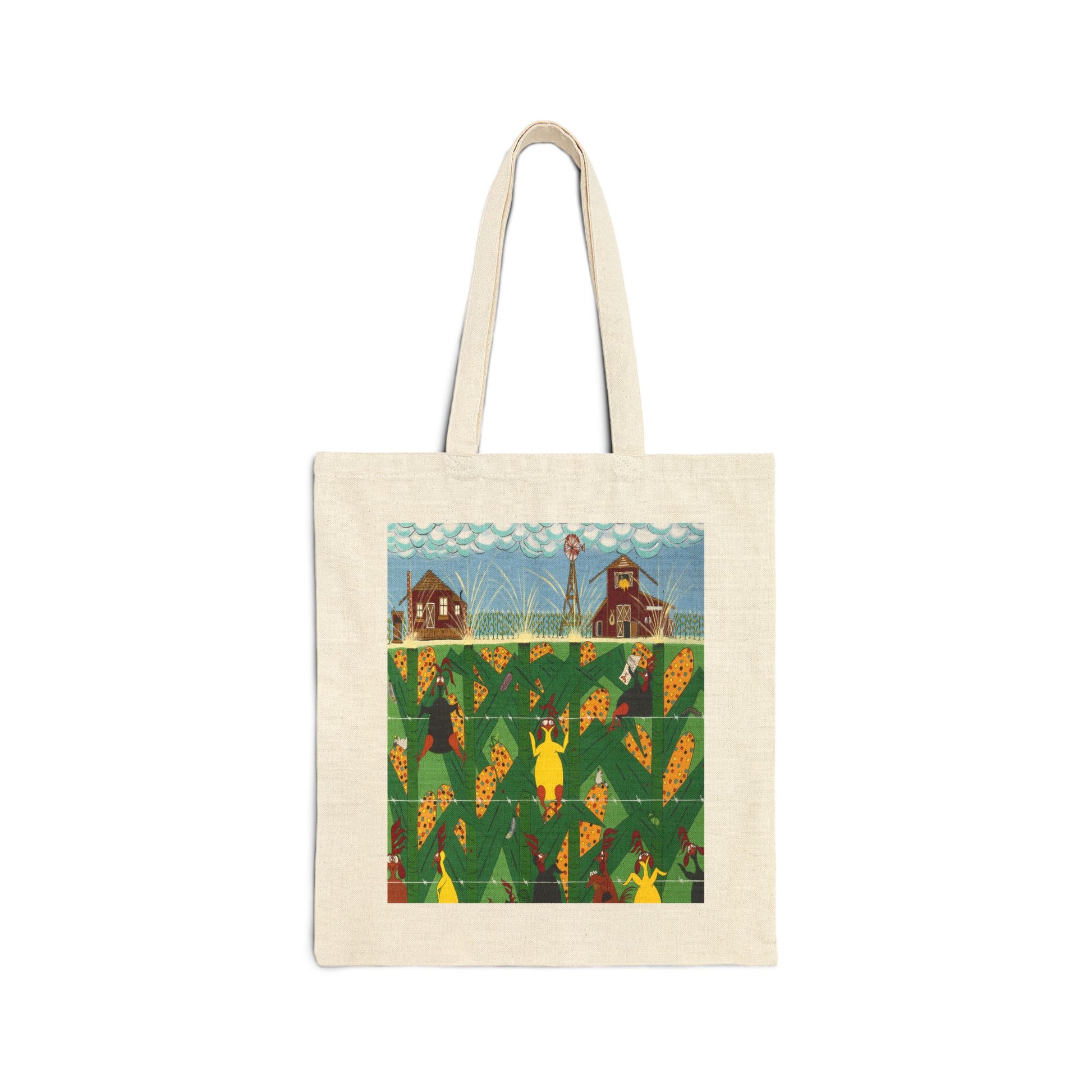 Colorful Artistic Cotton Canvas Tote Bag - Boho Shopper, Eco-Friendly Gift, Beach Bag, Fashion Statement, Handcrafted Art