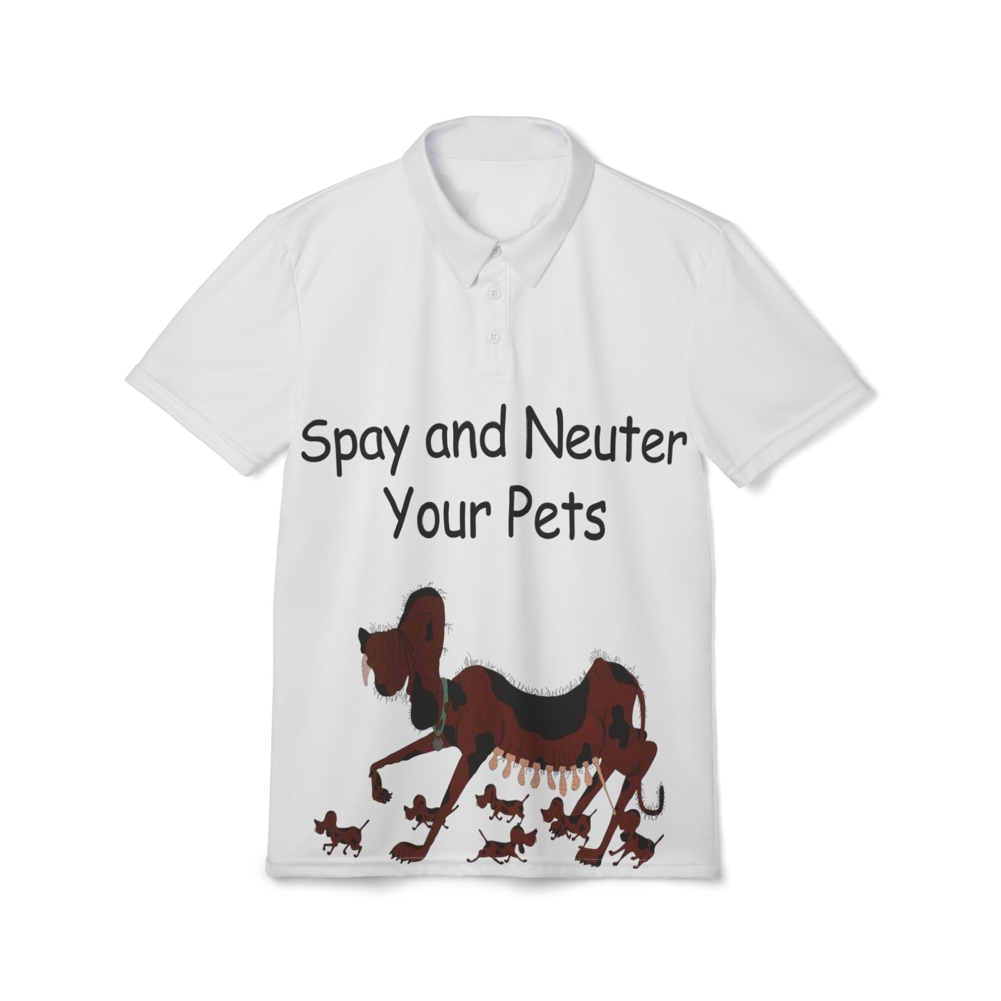 Spay and Neuter Your Pets Unisex Polo Shirt, Animal Advocacy Apparel, Gift for Pet Lovers, Casual Wear, Fundraising Merchandise