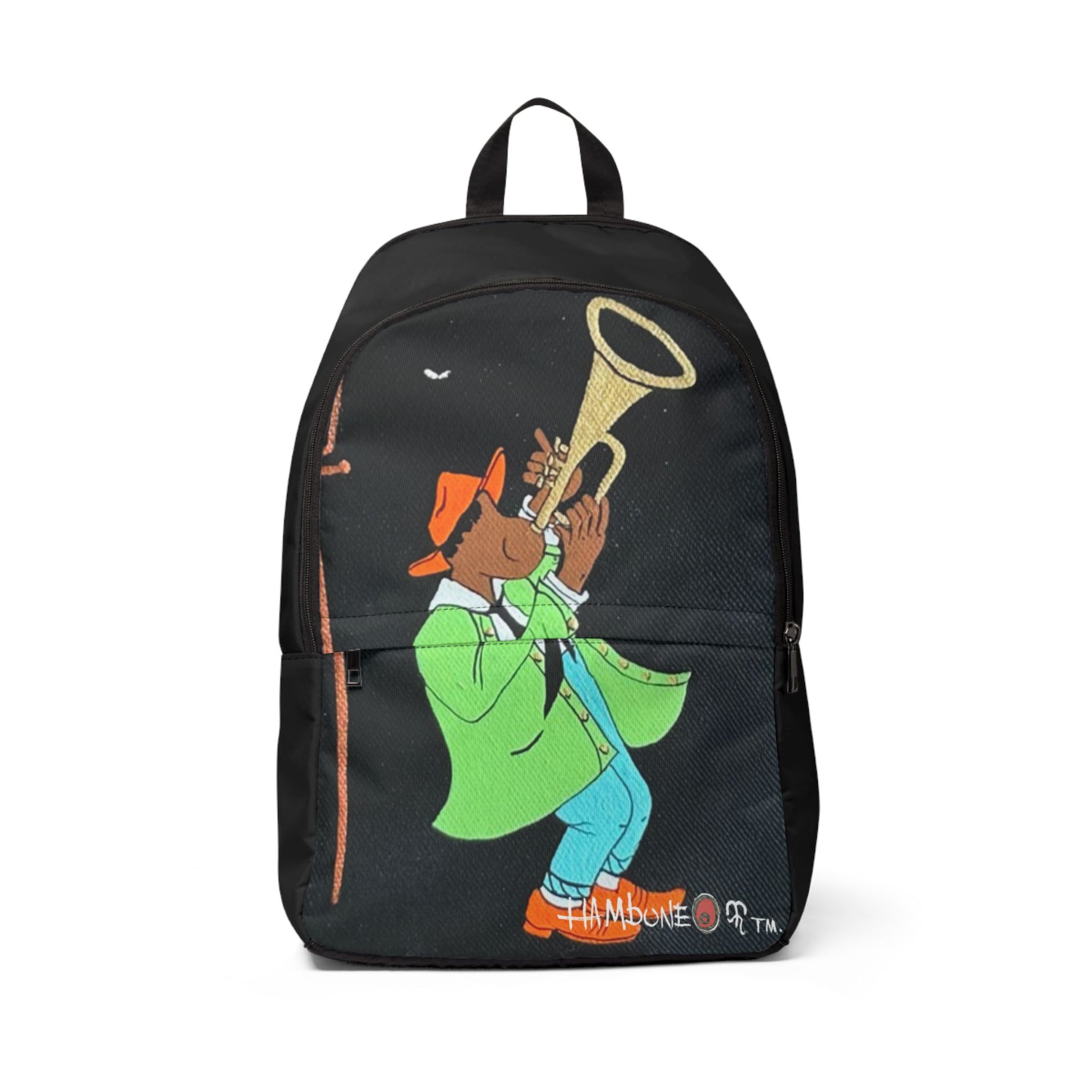 Jazz-Inspired Unisex Fabric Backpack, Trendy School Bag, Funky Music Lover Gift, Stylish Everyday Backpack, Unique Travel Bag