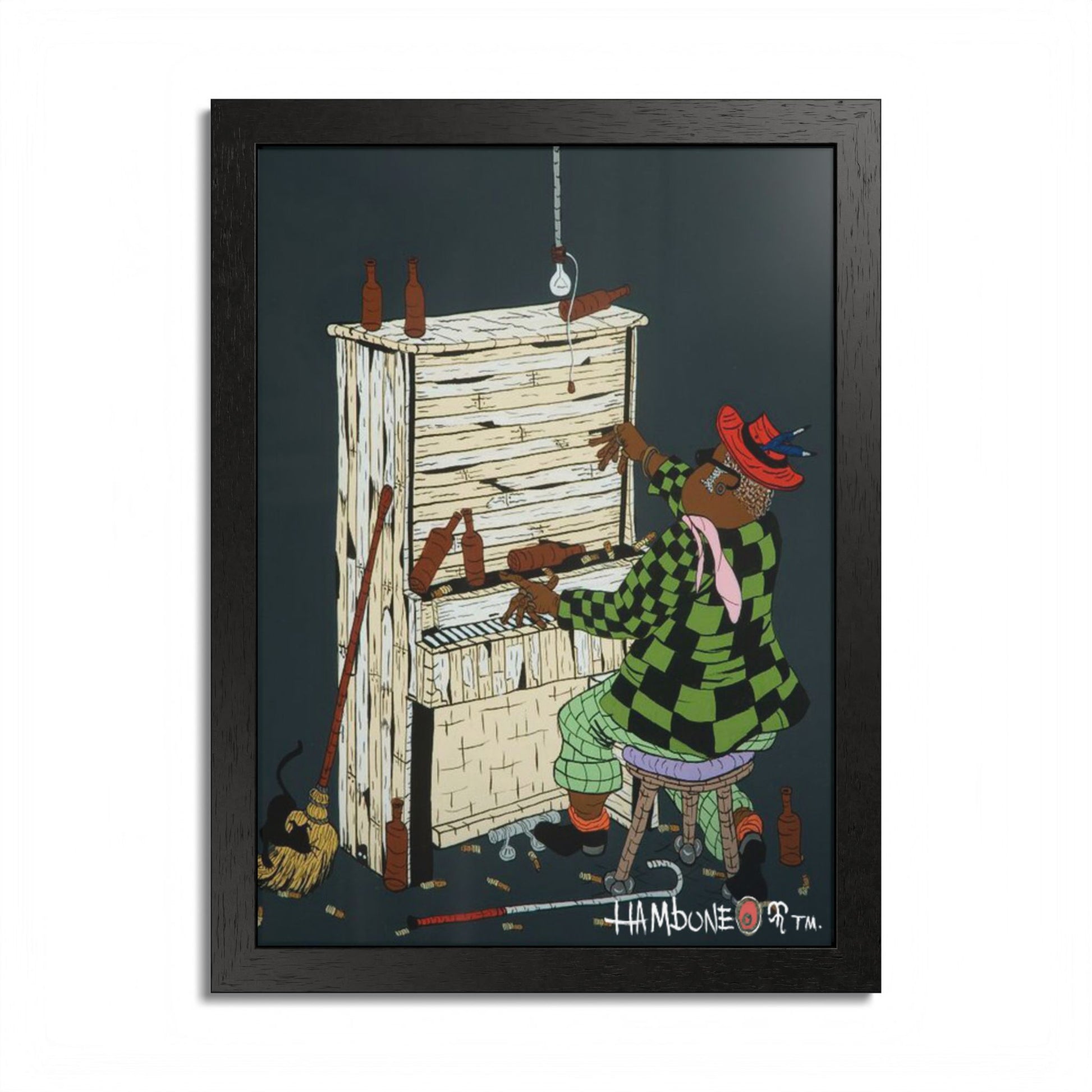 Vibrant Framed Poster Art - Colorful Home Decor, Unique Wall Art, Music-Themed Gift, Living Room Decor, Artistic Decoration