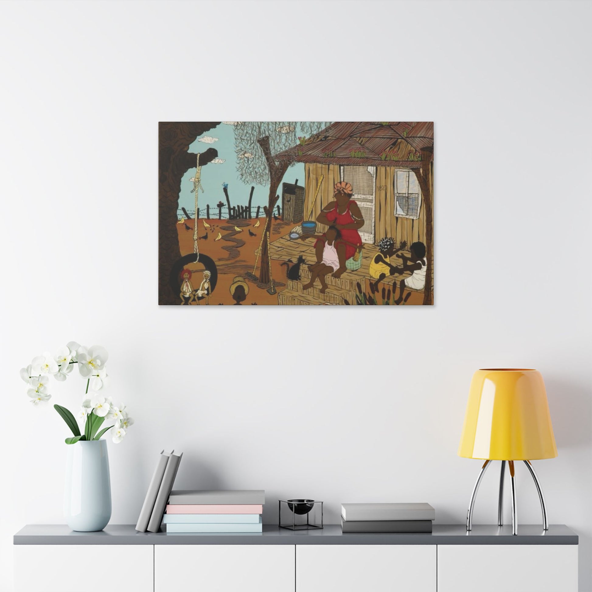 Rustic Canvas Art, Bohemian Wall Decor for Home, Unique Gift for Art Lovers, African Culture Print, Warm Family Vibes