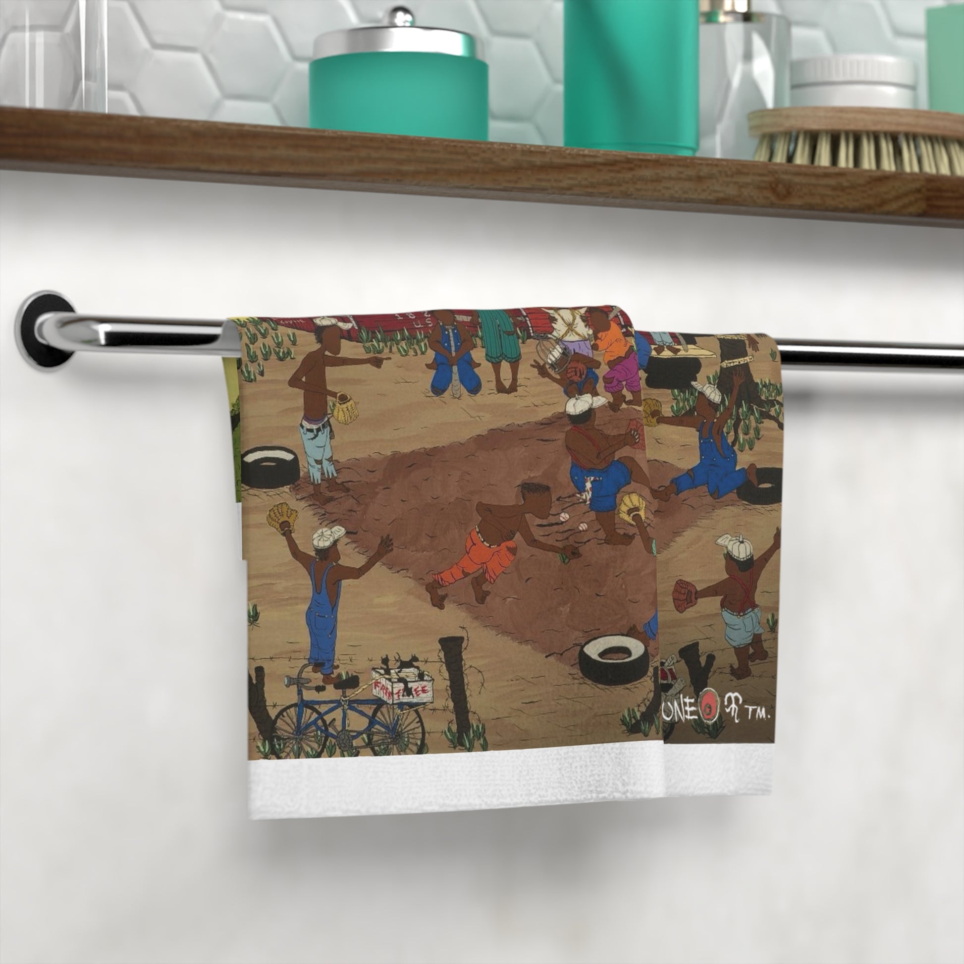 Colorful Cultural Face Towel, Decorative Bathroom Towel, Unique Gift, Home Decor, Art Towel, Festival Accessory, Eco-Friendly Towel