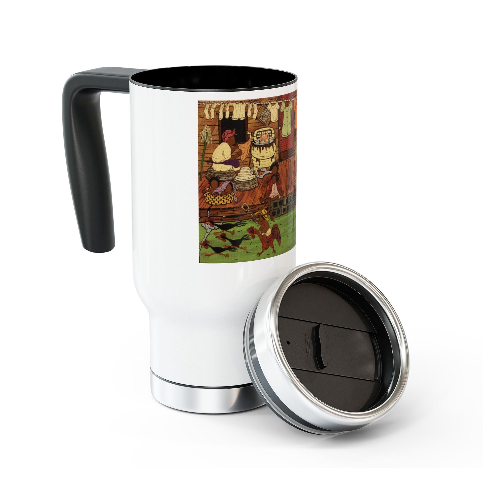 Stainless Steel Travel Mug with Scenic Farm Design, 14oz, Coffee Travel Mug, Hiking Travel Tumbler, Stylish Farmer's Gift, [...]