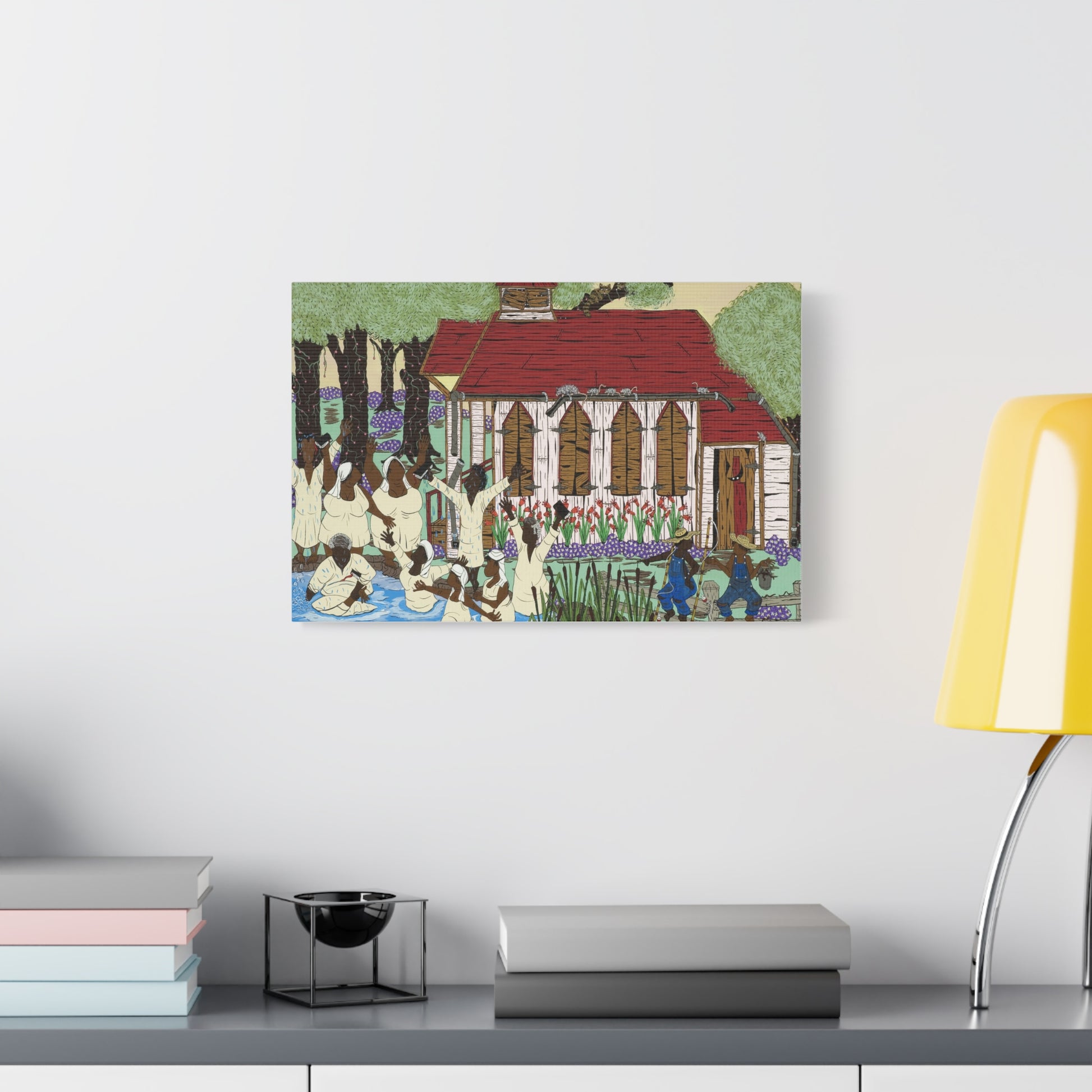 Colorful Stretched Canvas Art, Home Decor, Unique Gifts, Wall Art, Celebration Decor, Cultural Artwork