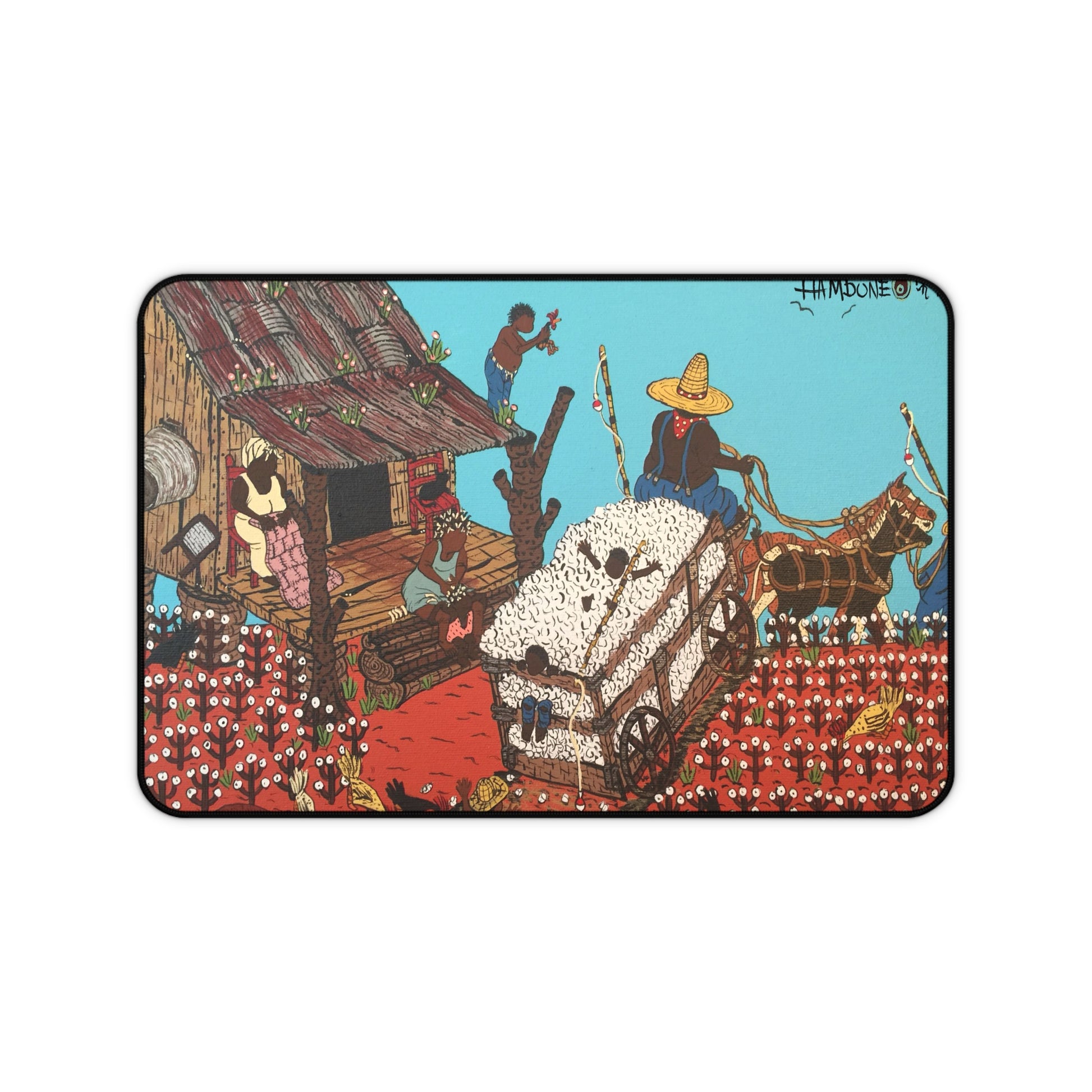 Colorful Desk Mat with Vintage Dance Theme – Home Office Decor, Gaming Accessory, Melanin Culture Gift, Educational Tool, Holiday Gift