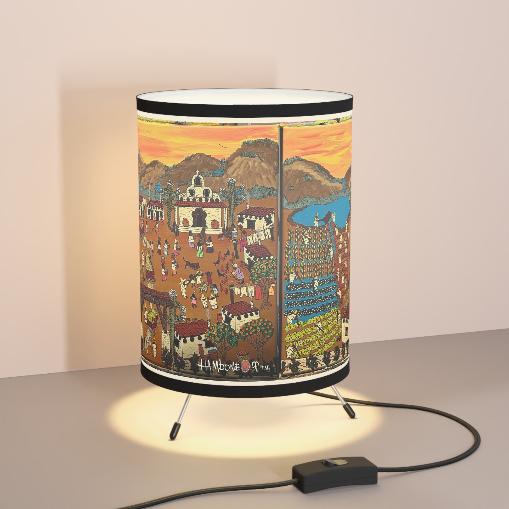 Cultural Tripod Lamp with Artistic High-Res Printed Shade, Unique Home Décor, Illuminating Table Light, Ethnic Gift for Art Lovers, [...]