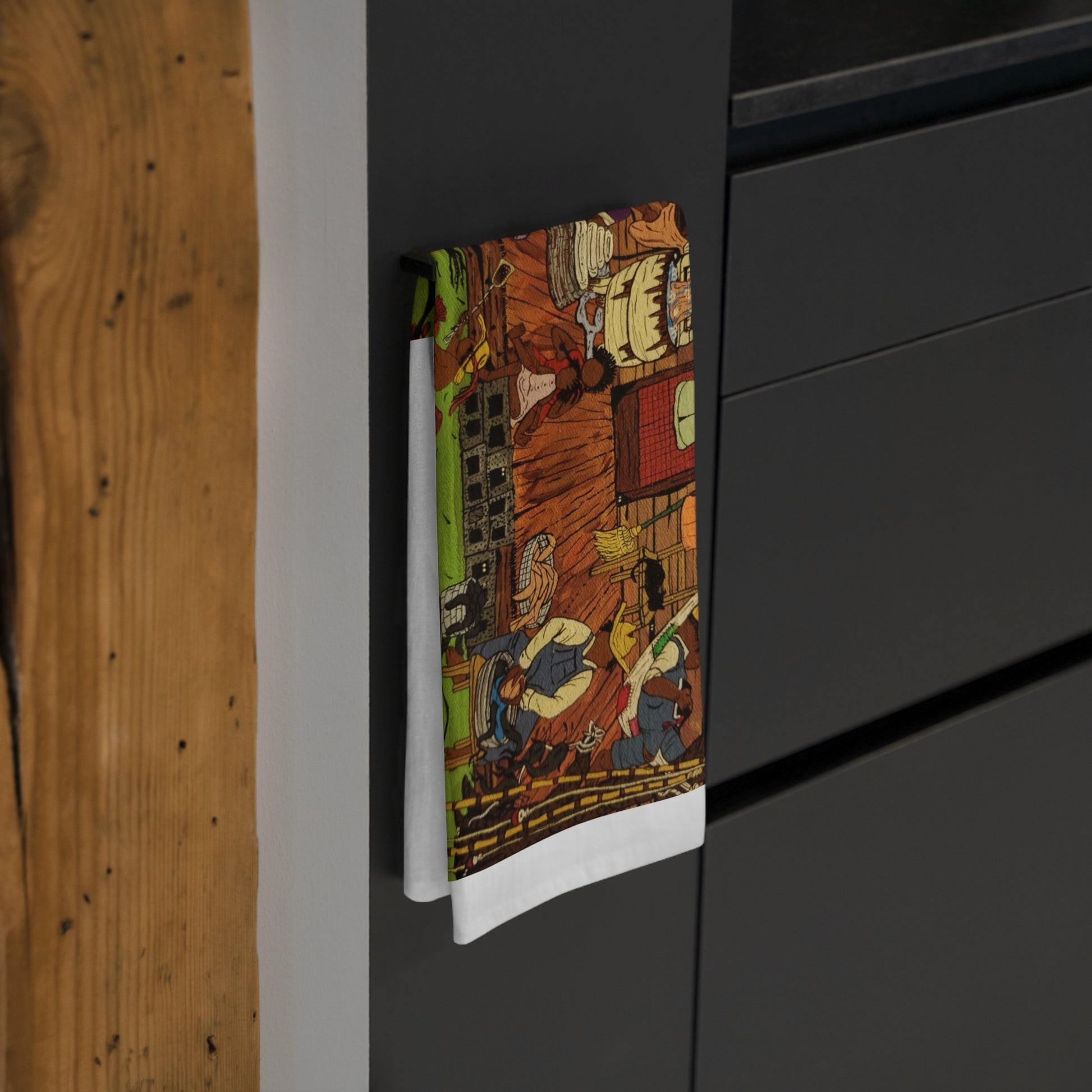 Colorful Kitchen Tea Towel, Fun Home Decor, Gift for Cooks, Vintage Style, Unique Kitchen Accessory, Housewarming Gift