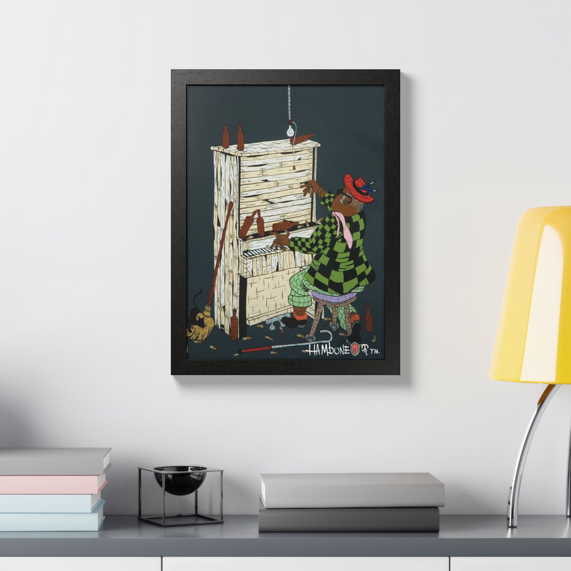 Vibrant Framed Poster Art - Colorful Home Decor, Unique Wall Art, Music-Themed Gift, Living Room Decor, Artistic Decoration