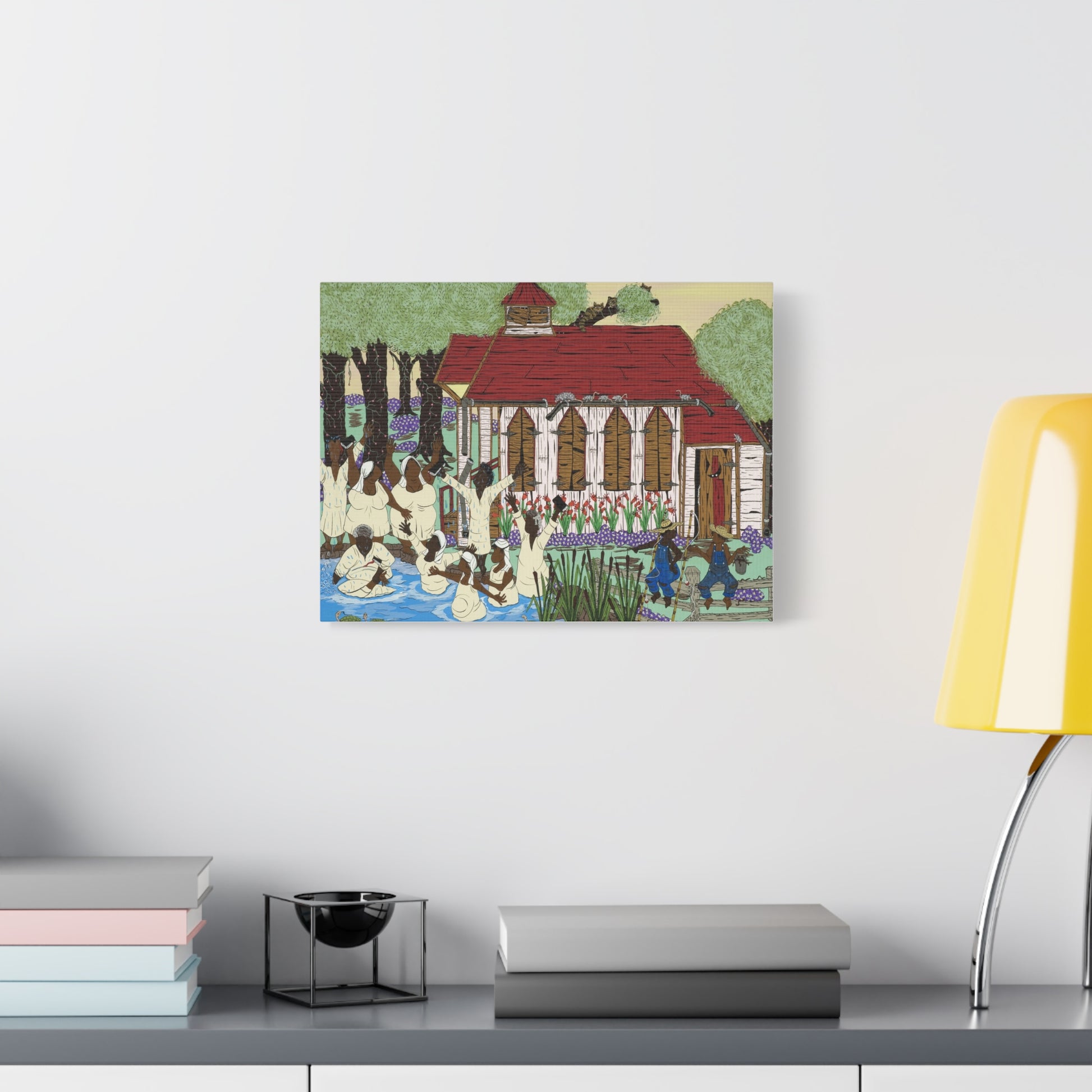 Colorful Stretched Canvas Art, Home Decor, Unique Gifts, Wall Art, Celebration Decor, Cultural Artwork