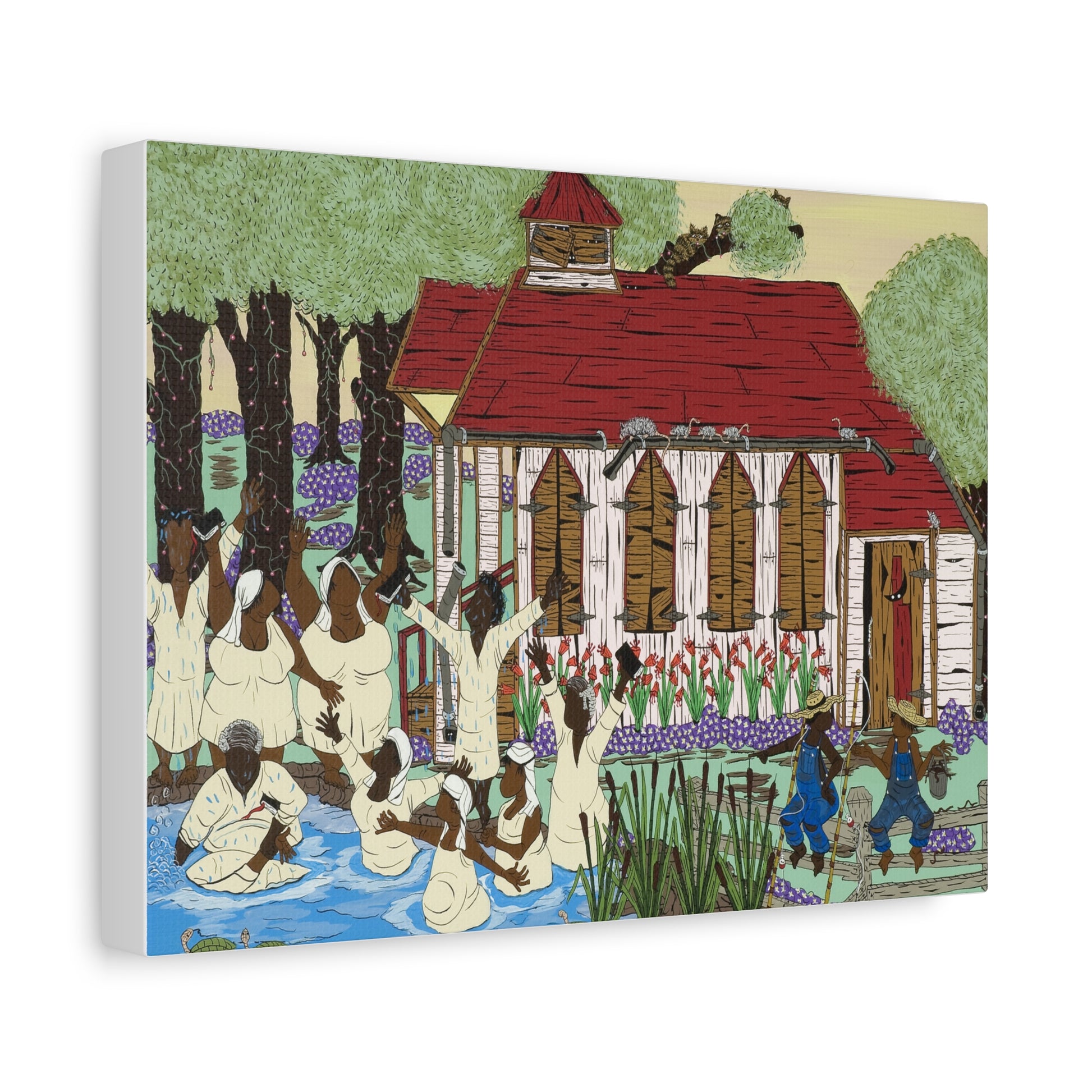 Colorful Stretched Canvas Art, Home Decor, Unique Gifts, Wall Art, Celebration Decor, Cultural Artwork
