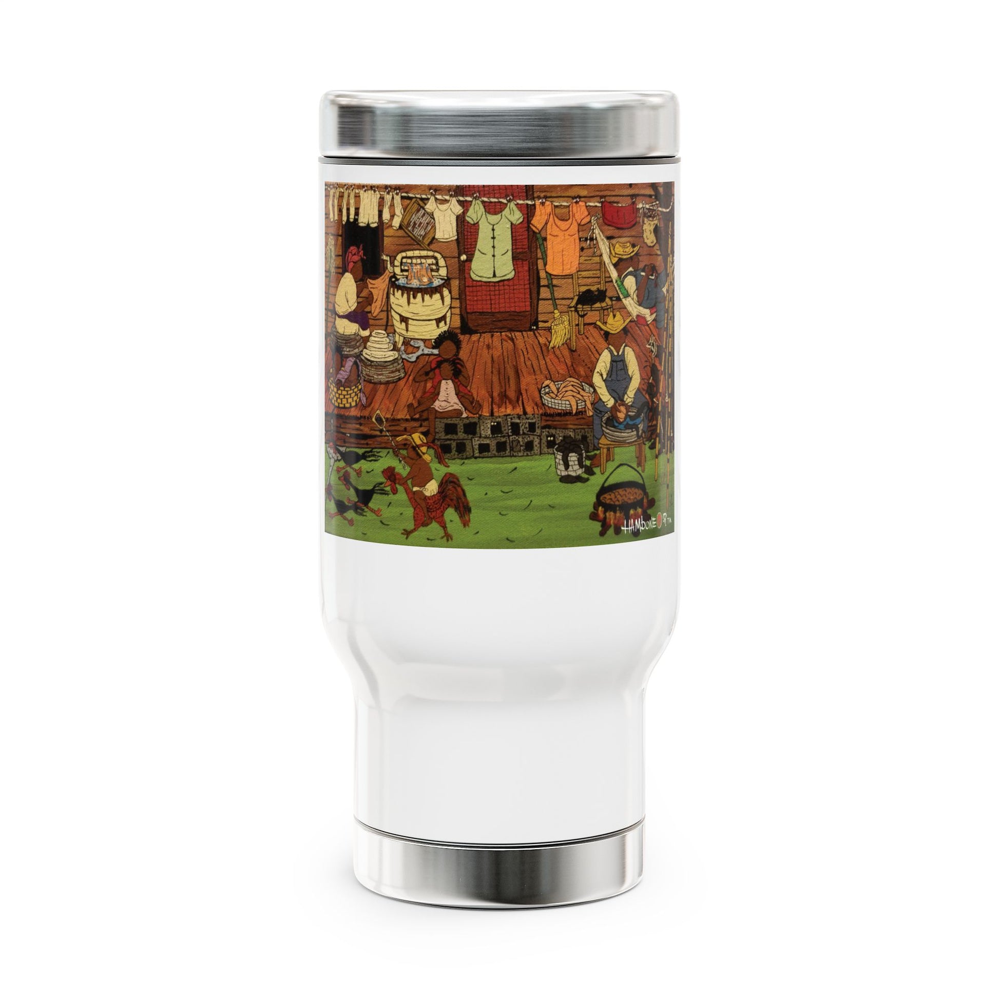 Stainless Steel Travel Mug with Scenic Farm Design, 14oz, Coffee Travel Mug, Hiking Travel Tumbler, Stylish Farmer's Gift, [...]