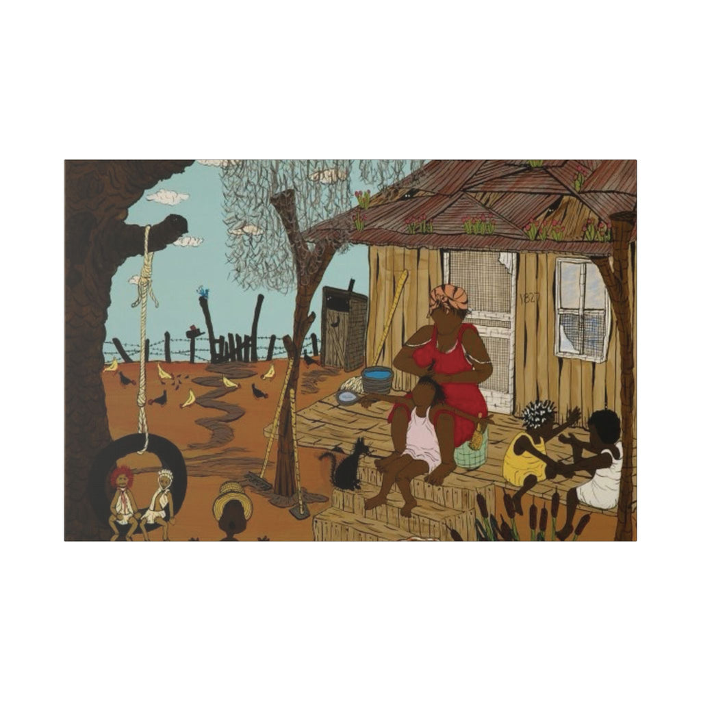 Rustic Canvas Art, Bohemian Wall Decor for Home, Unique Gift for Art Lovers, African Culture Print, Warm Family Vibes