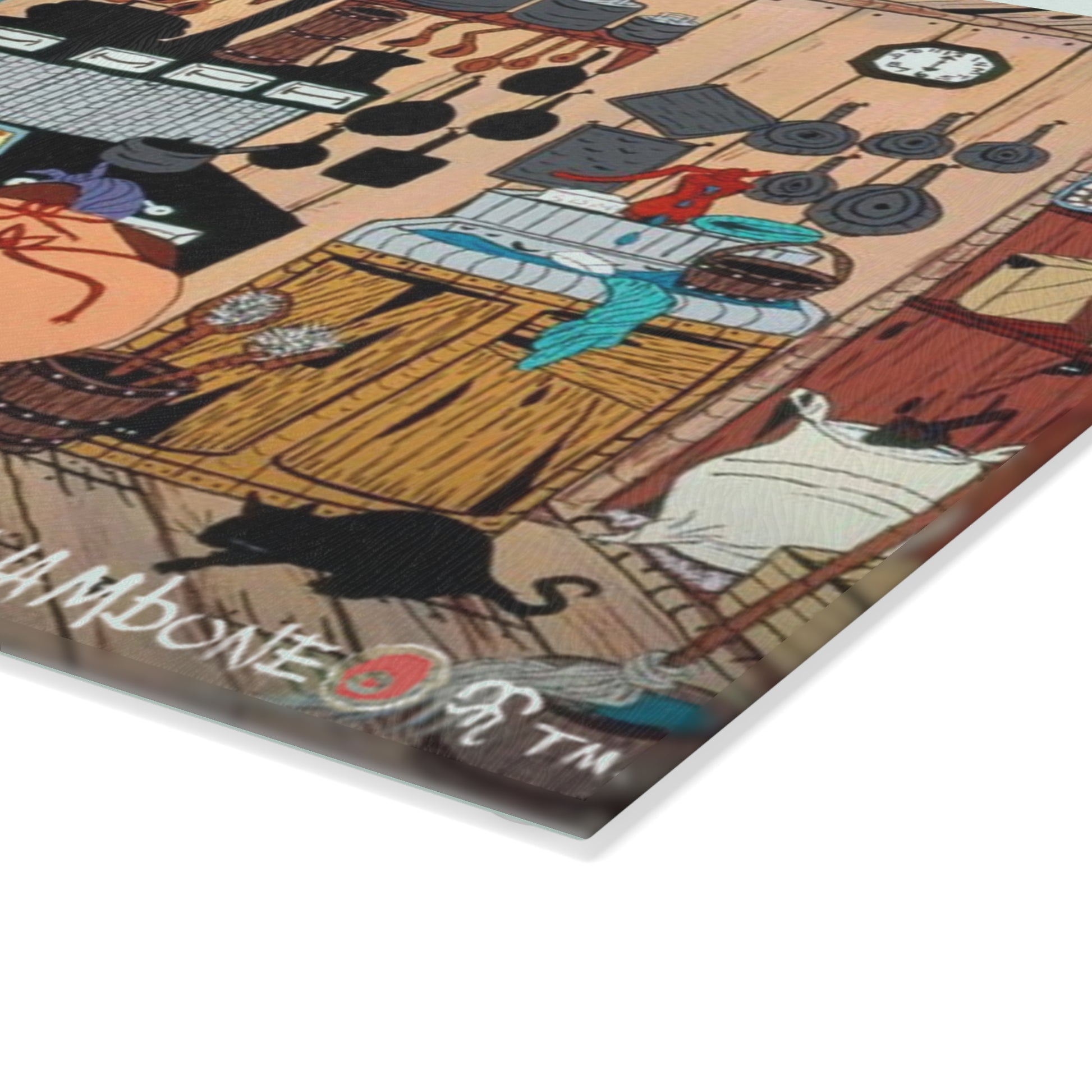 Rustic Kitchen Glass Cutting Board | Farmhouse Charm, Cooking Gift, Home Decor, Kitchen Accessory, Unique Housewarming