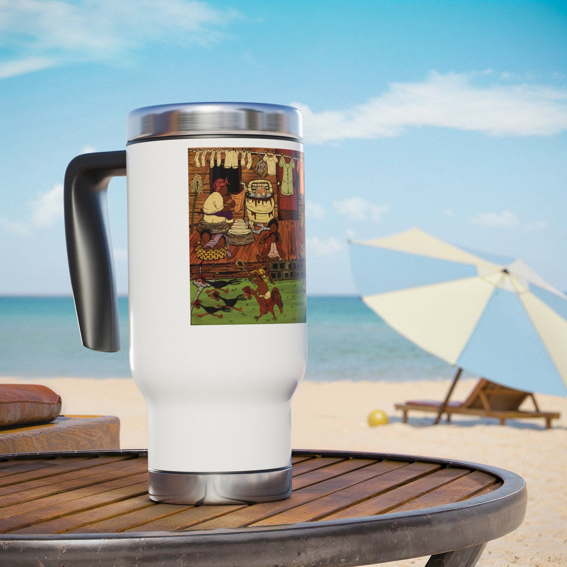 Stainless Steel Travel Mug with Scenic Farm Design, 14oz, Coffee Travel Mug, Hiking Travel Tumbler, Stylish Farmer's Gift, [...]