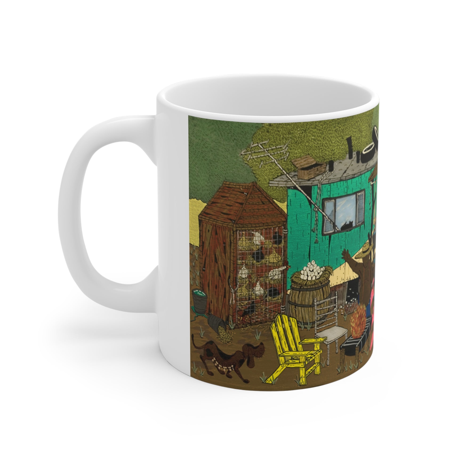 Country Farmhouse 11oz Mug, Rustic Coffee Cup, Farmhouse Decor, Gift for Farmers, Cottagecore Kitchenware, Nature Lover's Mug
