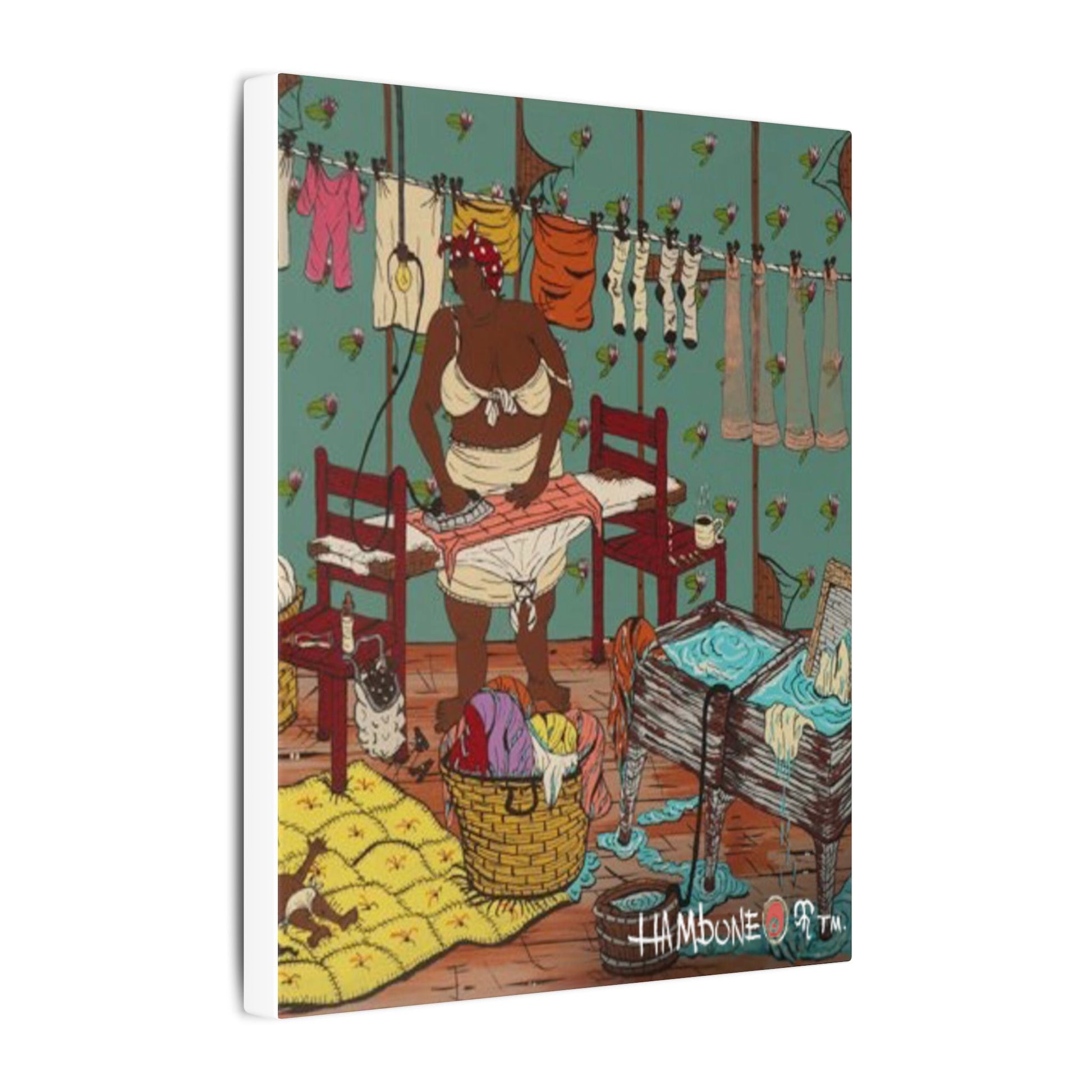 Whimsical Laundry Art Canvas Print, Vintage Home Decor, Unique Gift for Animal Lovers, Wall Art for Kids Room, Laundry Room Decor