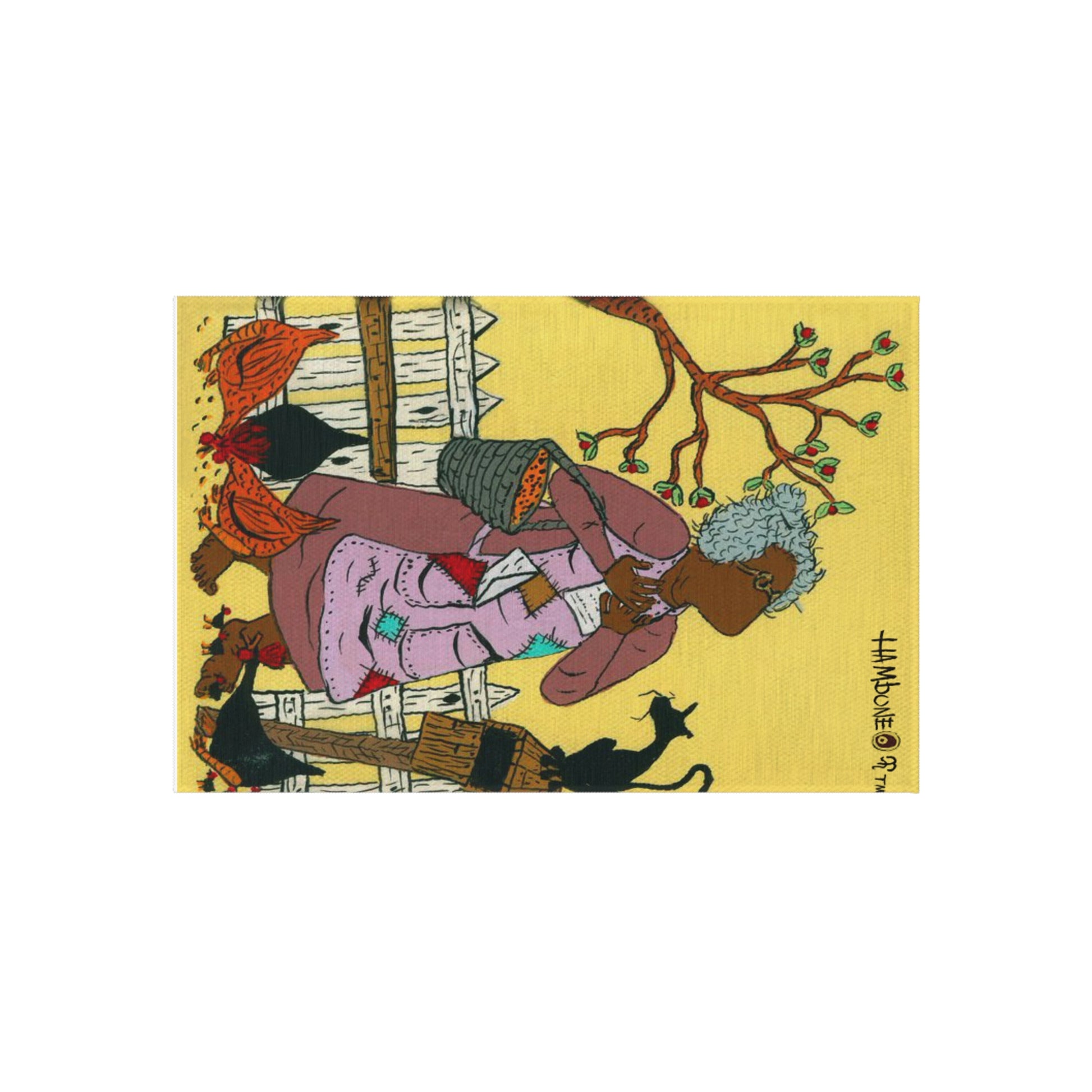 Vibrant Outdoor Rug with Animal Motif, Boho Chic Patio Decor, Garden Mat, Floor Covering for Picnics, Gifts for Nature Lovers