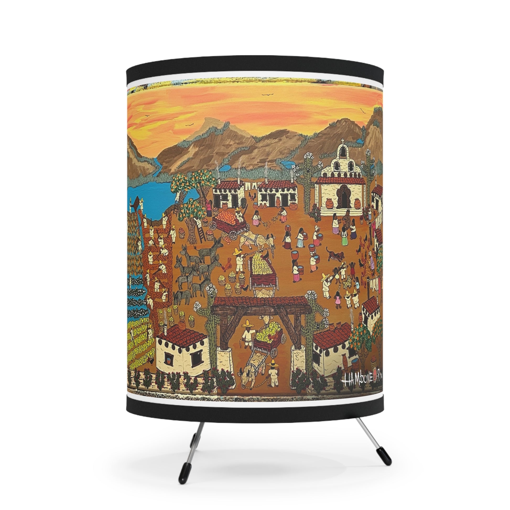 Cultural Tripod Lamp with Artistic High-Res Printed Shade, Unique Home Décor, Illuminating Table Light, Ethnic Gift for Art Lovers, [...]