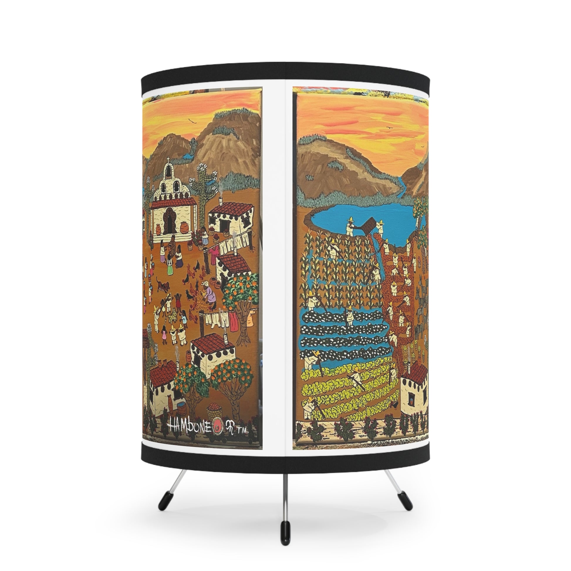 Cultural Tripod Lamp with Artistic High-Res Printed Shade, Unique Home Décor, Illuminating Table Light, Ethnic Gift for Art Lovers, [...]