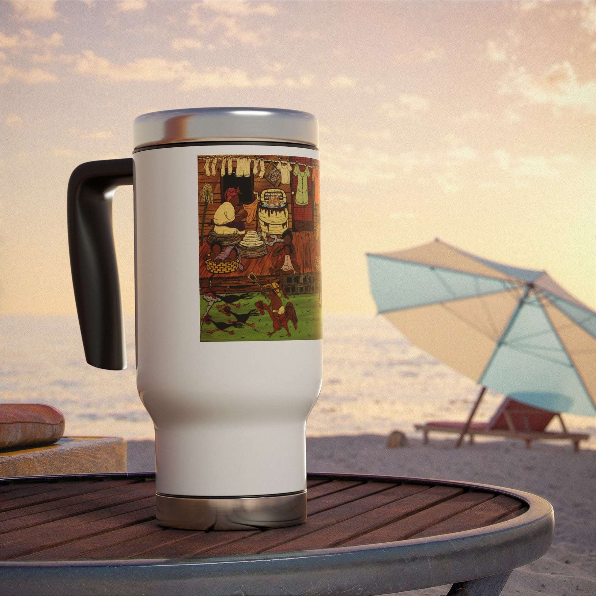 Stainless Steel Travel Mug with Scenic Farm Design, 14oz, Coffee Travel Mug, Hiking Travel Tumbler, Stylish Farmer's Gift, [...]