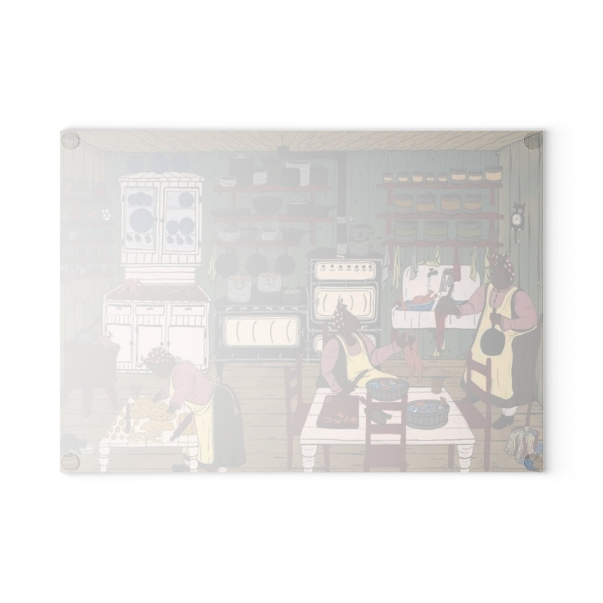 Charming Rustic Glass Cutting Board for Home Chefs | Vintage Kitchen Decor, Gift for Foodies, Cooking, Housewarming, Family Gatherings