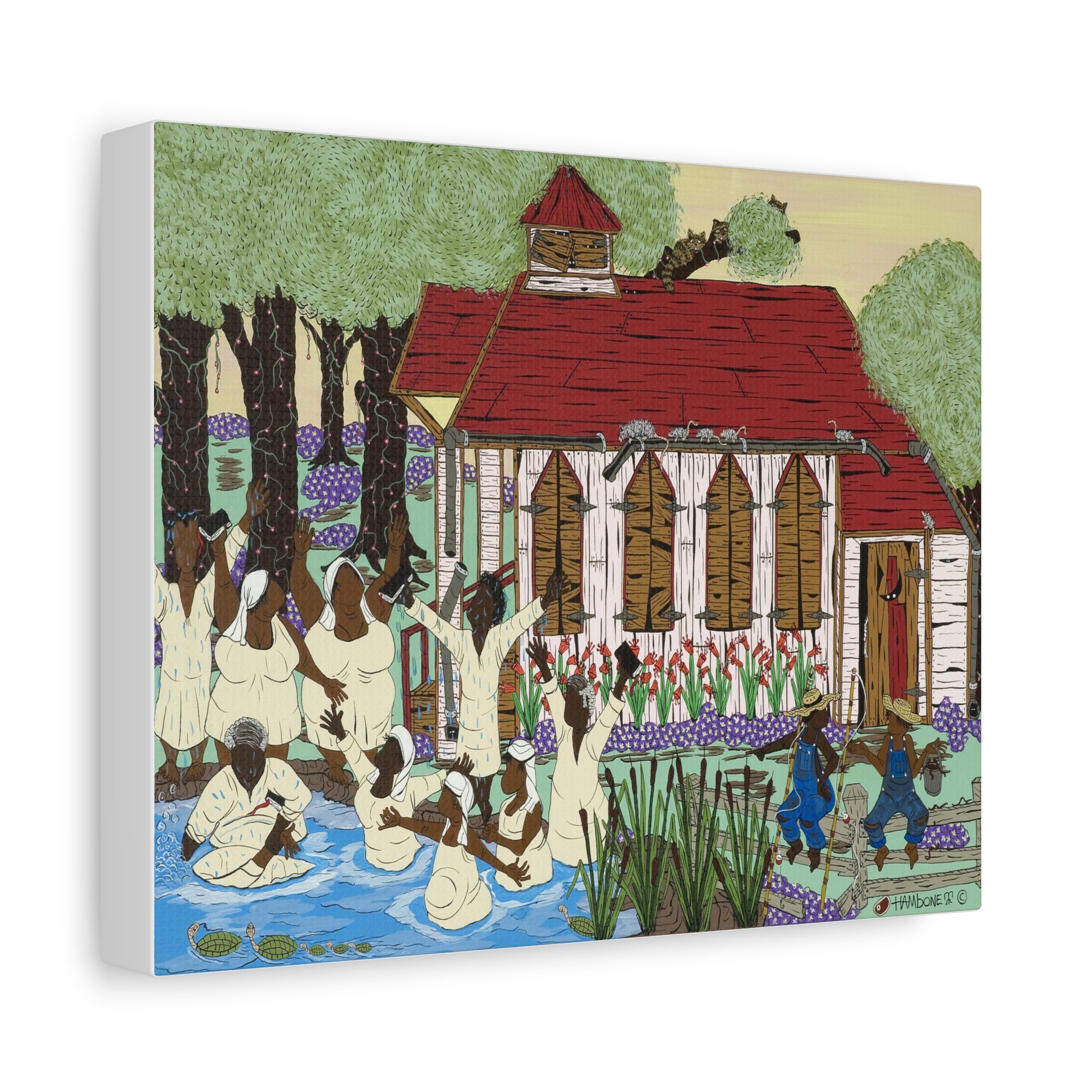 Colorful Stretched Canvas Art, Home Decor, Unique Gifts, Wall Art, Celebration Decor, Cultural Artwork