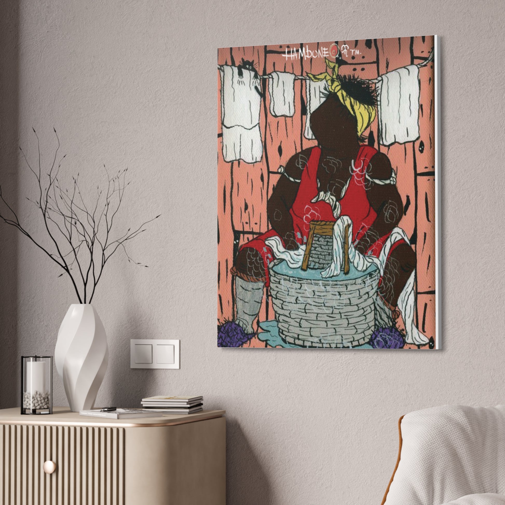 Colorful Canvas Wall Art Print, Home Decor, Black Culture, Vibrant Artwork, Gallery Display, Gift for Art Lovers