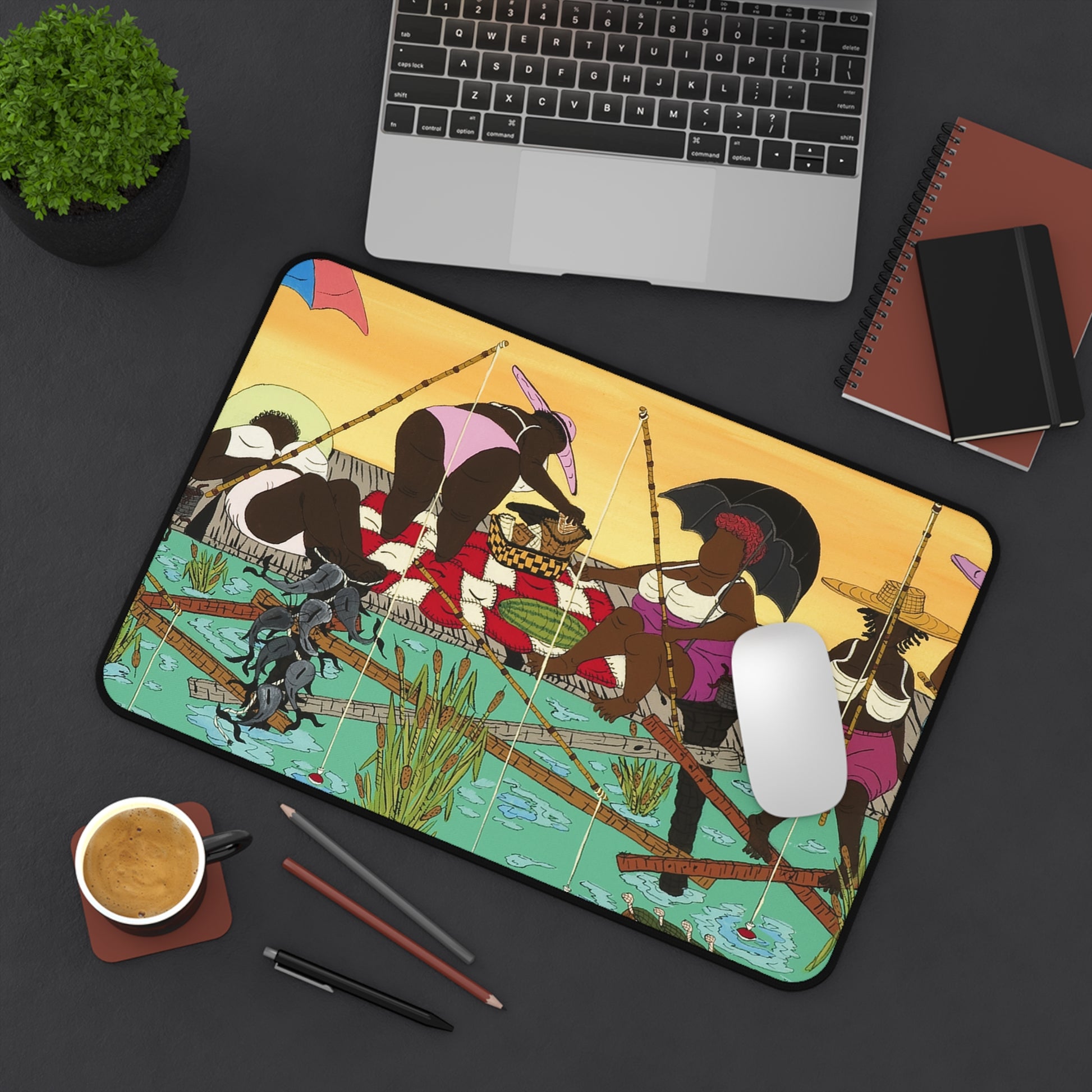 Colorful Celebration Desk Mat, Vibrant Desk Accessories, Home Office Decor, Gift for Musicians, Fun Work From Home